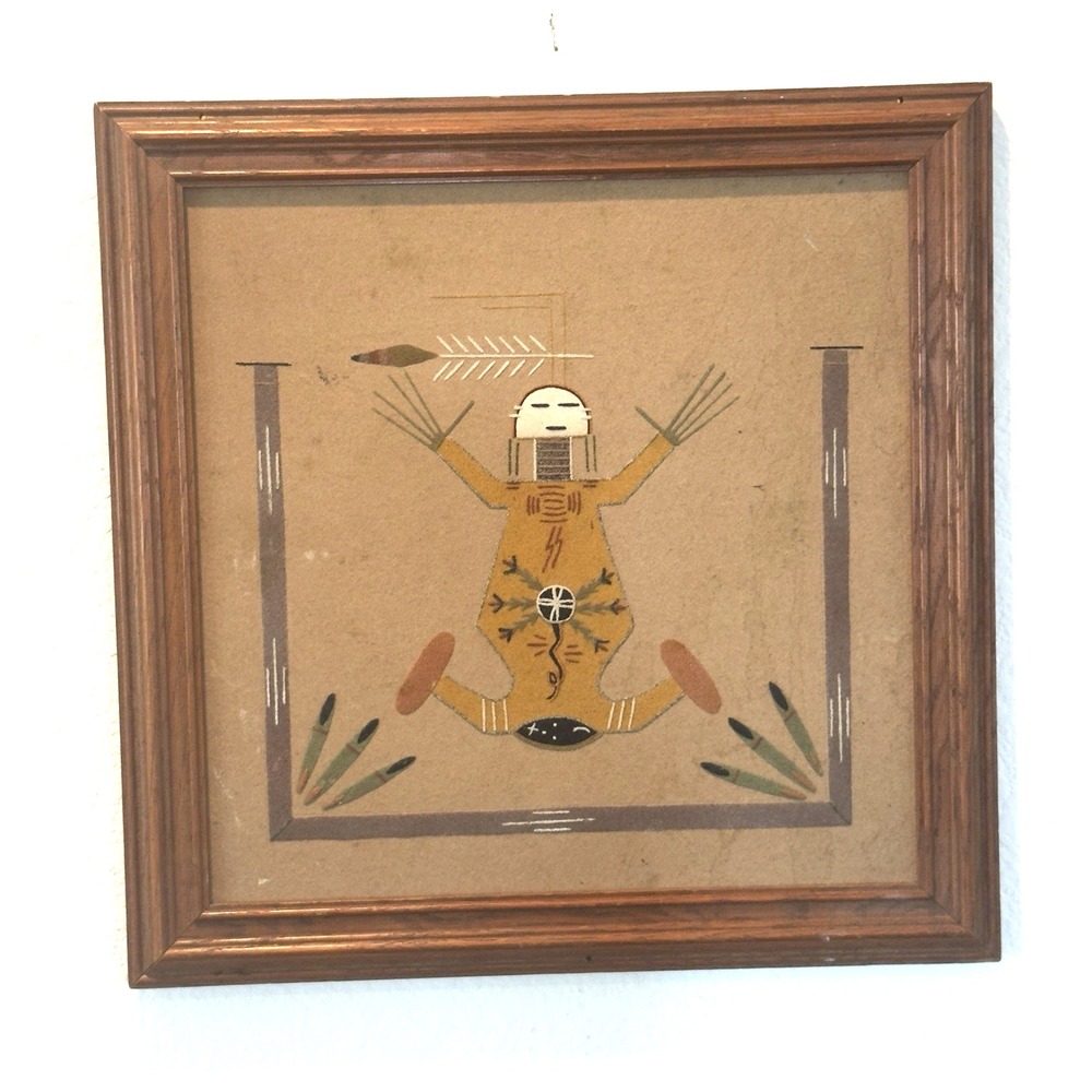 David V. Lee "Mother Earth" Sand Art Painting Native American Navajo  New Mexico